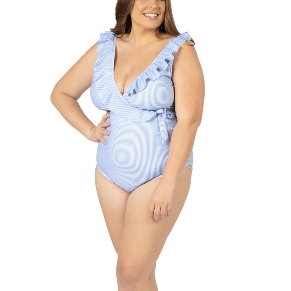 Kindred Bravely Blue Striped One Piece Swimsuit